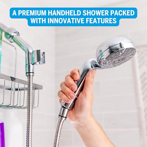 Waterpik Caddy Buddy Pivoting Hand Held Shower Head With 5-Foot Hose, 5-Mode with High Pressure Sprays, Matte Black, PHO-555E by Waterpik - Image 4