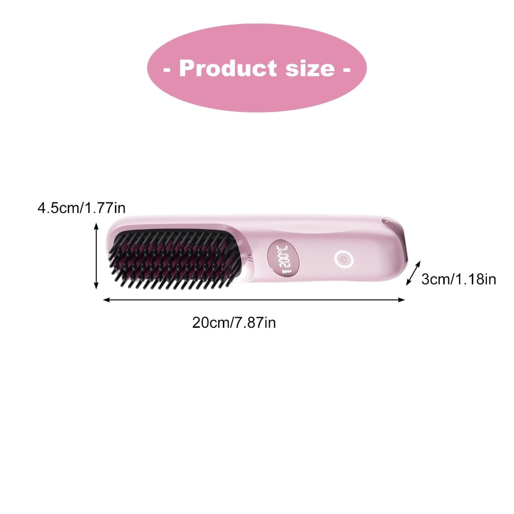 Rechargeable Ceramic Hair Styling Brush Cordless Operation Quick Heating For All Hair Types