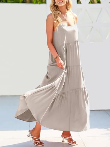 Image of ANRABESS Women Summer Casual Loose Sleeveless Sundress Spaghetti Strap Flowy Boho Linen Beach Vacation Maxi Long Dress