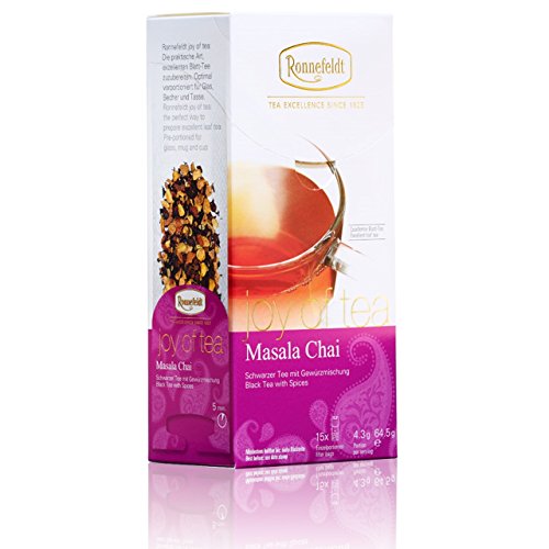 Ronnefeldt Masala Chai Joy of Tea - Schwarzer Tee mit Gewürzmischung, 15 Teebeutel, 64.5 g