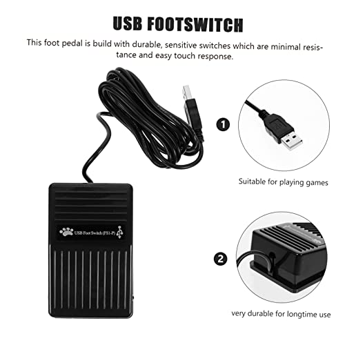 Mikinona Foot Switch Foot Pedal Pc Keyboard Controller Keyboard Switch Usb Footswitch Usb Footswitch Controller Keyboard Switches Anti-Skid Surface Pedal Switch Pedal Switch With Cord Black #TOP3