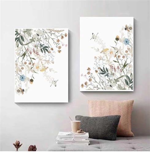 Fleurs bleues impression sur toile pour habiller un mur vide sans effort