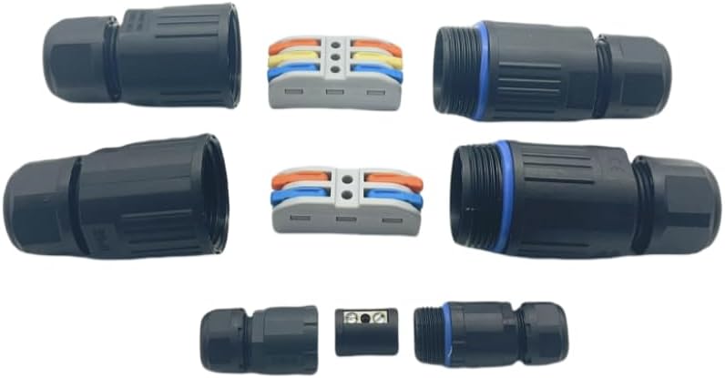 IP68 Waterproof Cable Connector Quick Connection KVSF-15 2 in 2 Out 2/3/4/5 Pin Electrical Terminal Adapter Wire Connector(KVF2505-4P)