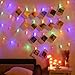 Magnoloran LED Photo String Lights 20 Photo Clips Battery Powered Fairy Twinkle Lights, Wedding Party Home Decor Lights for Hanging Photos, Cards and Artwork Multicolor