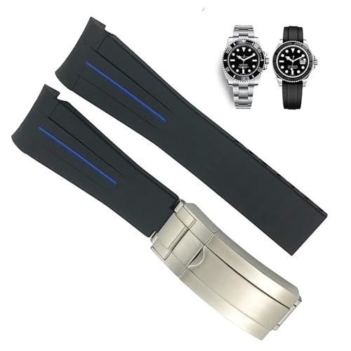 Bracelet montre caoutchouc 20mm incurvé pour remplacer votre acier