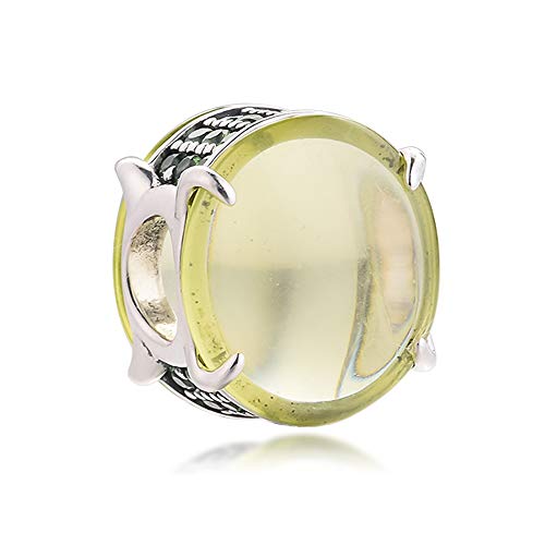 Cabujón ovalado verde de plata 925 para pulseras de moda tipo Pandora