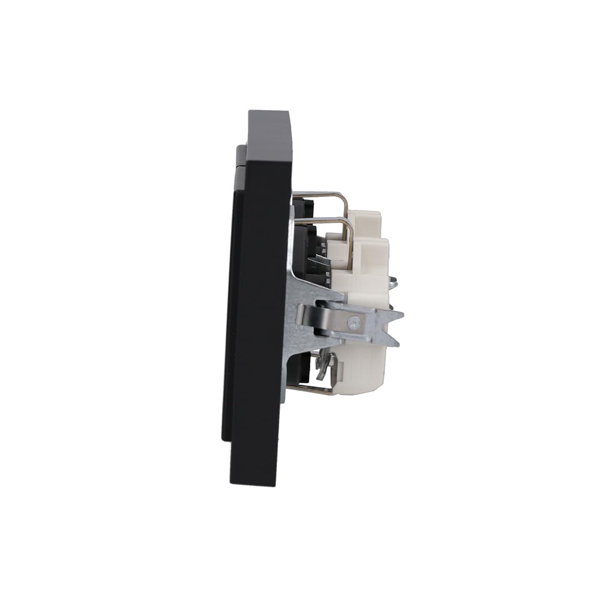Busch-Jaeger future® linear Komplett-Set: 2x 20 EUC-885 SCHUKO® Steckdosen-Einsatz + 1722-885K Abdeckrahmen 2-fach, Future Linear schwarz matt 55x55 mm