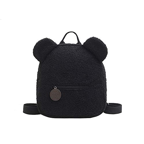 Sac à dos en peluche, cartable mignon, en forme d'ours, polaire, pour femmes, enfants, sac à dos de loisirs - - Style 5., Schwarz Cover