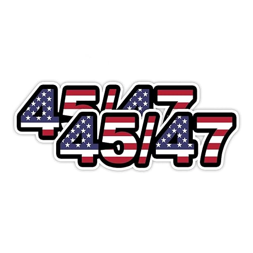 Image of 45 47 President Sticker Decal - 5 Inches - Truth Stickers for Car Truck Van Window Bumper Laptop Tablet Cup Tumbler Water Bottle and Any Smooth Surface 2-Pack