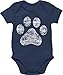 Produktbild Tiermotiv Animal Print Baby - High Five Hunde Pfote - 3/6 Monate - Navy Blau - Body Hund - BZ10 - Baby Body Kurzarm für Jungen und Mädchen