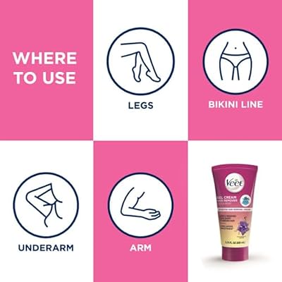 Veet Sensitive Skin Formula with Aloe Vera and Vitamin E, Dermatologically Tested Hair Removal Gel Cream 6.76 Fl Oz. for Legs & Body (3 Pack)