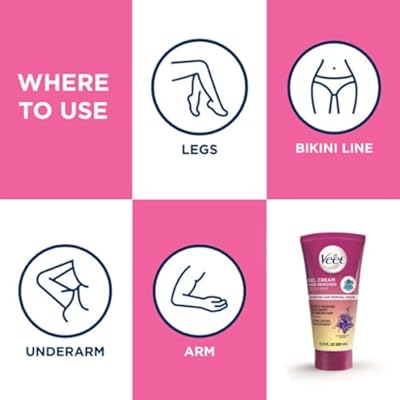 Veet تركيبة البشرة الحساسة مع الألوة فيرا وفيتامين E، كريم جل لإزالة الشعر تم اختباره عن طريق الجلد 6.76 Fl Oz. للساقين والجسم (9 عبوة)