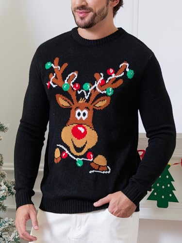 Ventelan Men'S Ugly Christmas Sweater Funny Santa Xmas Crew Neck Sweaters 2 Ventelan Men’S Ugly Christmas Sweater Funny Santa Xmas Crew Neck Sweaters