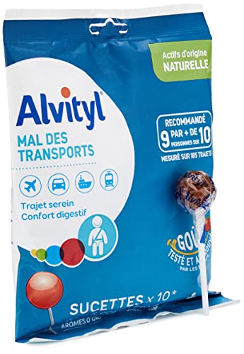 Alvityl - Sucettes Mal des Transports - Trajet calme et serein - Recommandé à 93% - 10 sucettes Cover