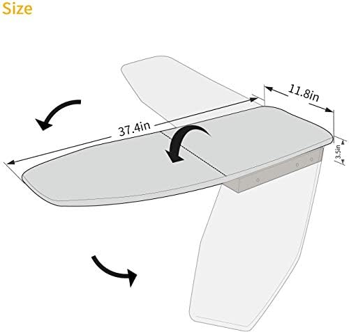 uyoyous Folding Pull Out Ironing Board 180 Degree Rotation Foldable Ironing Board with Heat Resistant Cover Wall Retractable Drawer Ironing Board Built In Iron Board Space Saving