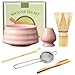XPJBKC Pink Matcha Set, 6 PCS Matcha Kit with Whisk and Bowl, Matchas Spoon, Sifter and Matchas Whisks Holder, Matcha Bowl Set, Matcha Tea Accessories, Macha Tea Kit