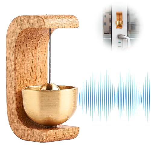 Timbre puerta Magnético, 72 mm x 26 mm Timbre Frontal para Entrada Dorado, Anillo Crujiente y Dulce, Timbre de Madera de Haya, Adecuado para Puerta de Entrada
