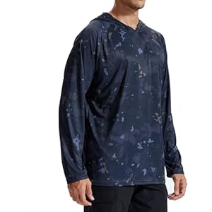 LOOGU Men's UPF 50+ Sun Protection Hoodie Shirt Long Sleeve Rash Guard SPF T-Shirts for Fishing Hiking Loogu Spretta -Black 5X