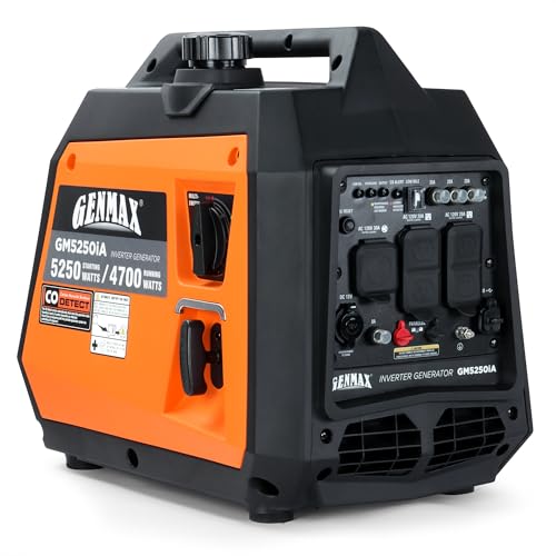 Image of GENMAX 5250W Portable Inverter Generator (2026), Ultra-Quiet & Lightweight, CO Detector, EPA Compliant, Home Backup Camping RV （GM5250iA）