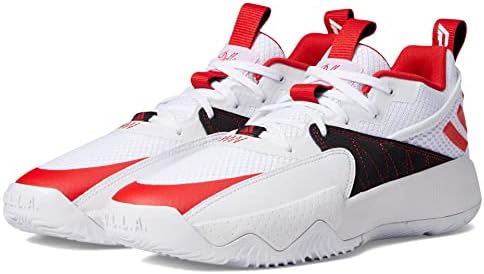 やまと adidas Tênis de basquete unissex Dame Extply 2, Branco/vermelho