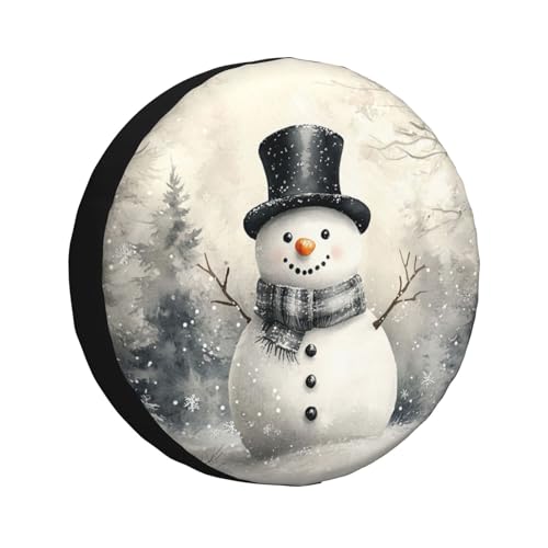 Image of Christmas Snowman Spare Tire Cover Winter Weatherproof Universal Wheel Protectors Christmas New Year Wheel Covers for Rv Camper Travel Trailer SUV Truck 16 Inch Holiday Xmas Decor