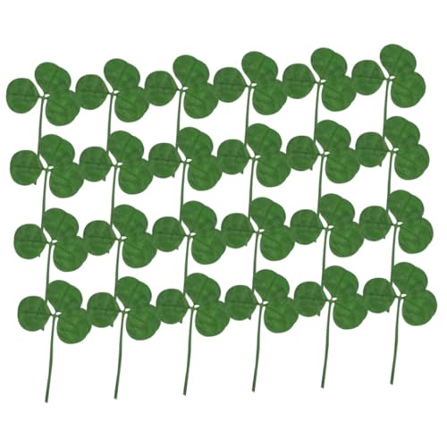24 hojas secas de trébol prensado natural para manualidades miniatura 1