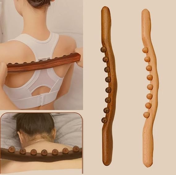 Massage Roller stick Wood Gua Sha Tool Wooden Scraping Therapy Massage for Body Neck Shoulder Back Massager for, Muscle Belly Relief Tool (Brown.) Massage Roller stick Wood Gua Sha Tool Wooden Scraping Therapy Massage for Body Neck Shoulder Back Massager for, Muscle Belly Relief Tool (Brown.)