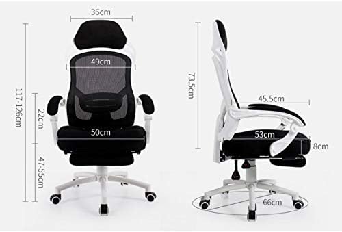 Miniatura 2 de Silla de oficina ergonómica con asiento de malla transpirable con altura ajustable del asiento y respaldo reclinable, escritorio y silla de tareas