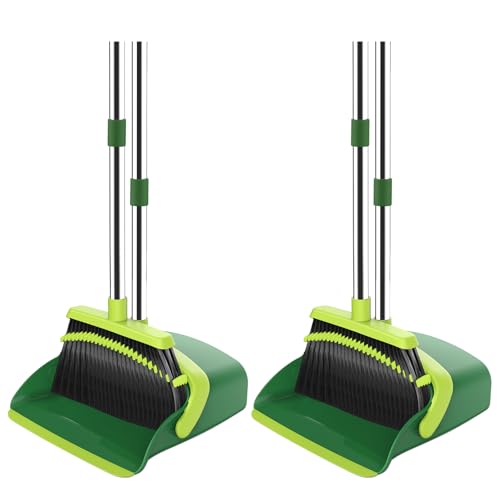 image for nacena Broom and Dustpan Set, 52-in Long Adjustable Handle Broom Dustp