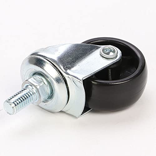 5-Zoll-Nyloner-Set mit 4 Stück, Schraubstange M8 / M10 / M12, galvanisch beschichtet, 38 mm drehbarer Möbelstuhl/Weiß / 8 mm * 25 mm