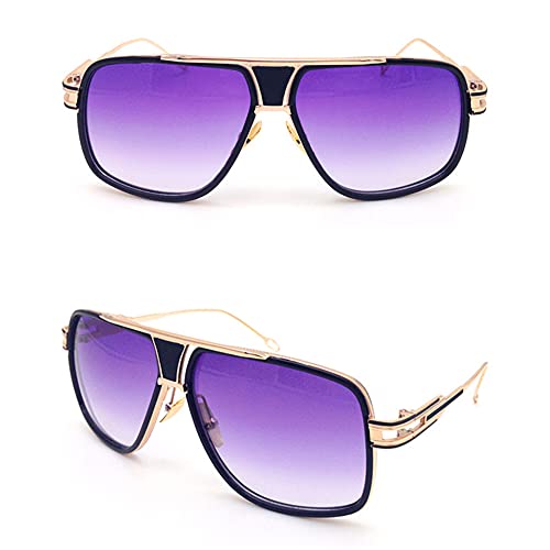 Image of Aviator Sunglasses for Men Retro Fashion Gold Oversized 70s shades