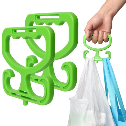 Grocery Bag Carrier, 2 Pack Grocery Bag Holder Each Holds Up to 80lbs, Durable Heavy Duty Shopping...