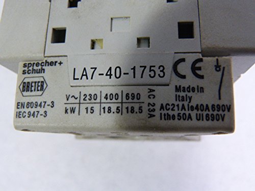 SPRECHER & SCHUH LA7-40-1753 Base Mount, 40 AMP, 3 Pole, Motor, Disconnect Switch