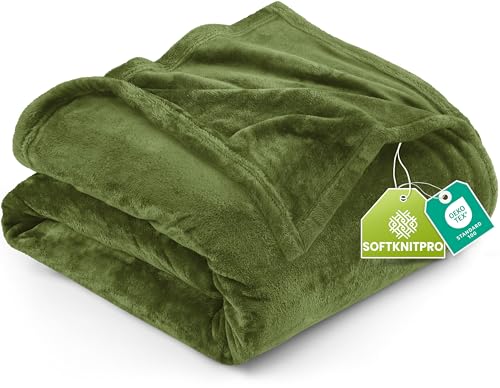Image of Utopia Bedding Fleece Blanket Twin Size Olive (60x80 Inches) Ultra Soft Warm Lightweight Microfiber Breathable Anti-Static Cozy Bed Blanket, All-Season Home Decor Gift for Men & Women