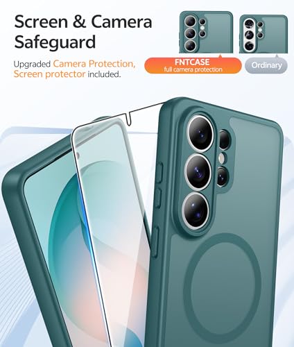 Image of FNTCASE for Samsung Galaxy S26-Ultra Case: [Fit for Magsafe] [Full Camera Protection] Translucent Matte Cases with [Screen Protector] Military Grade Shockproof Protective Phone Cover - Sagebrush Green