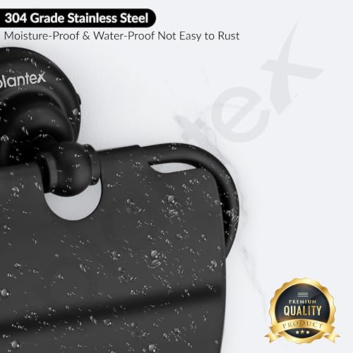 Image of Plantex 304 Grade Stainless Steel Toilet Paper Roll Holder /Toilet Paper Holder /Tissue Roll Holder for Bathroom Accessories - Skyllo (Black)