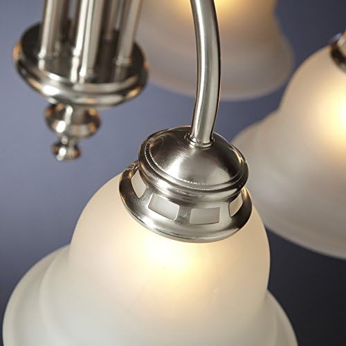 Close-up of chandelier shade and bulb
