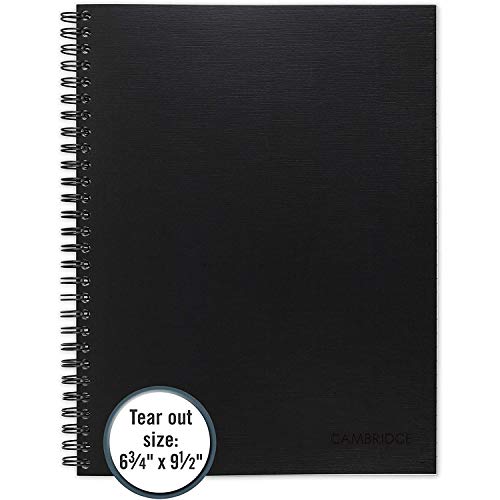 Cambridge Business Notebook, Legal Ruled, 6-1/2" X 9-1/2", Wirebound, Black, 2 Pack (73599) #TOP5