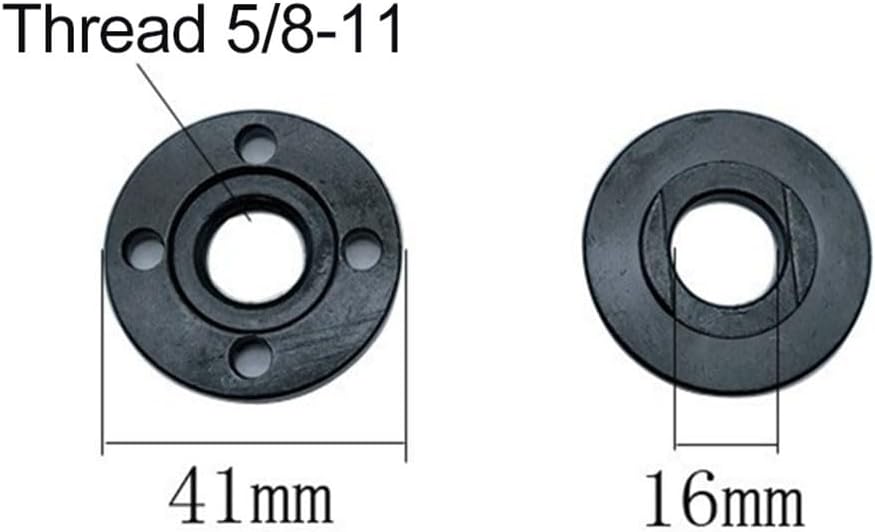 5/8-11 Thread Angle Grinder Flange Nut Set, Inner Outer Pressure with Grinding and Cutting Tasks, Black Finish(B)