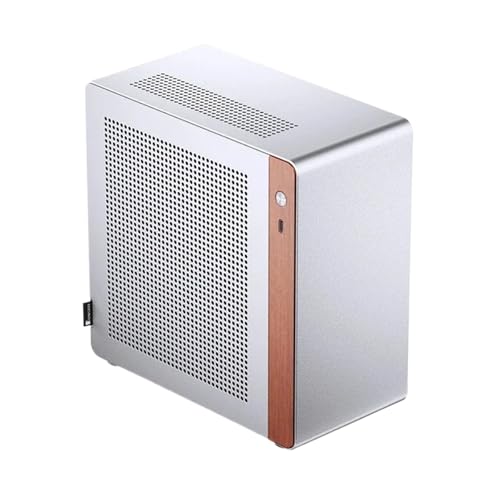 Gabinete RXJPASD modelo MDEBNMFJN compatible con placas Mini ITX, construcción de aluminio, tamaño compacto NV10 Silver miniatura 1