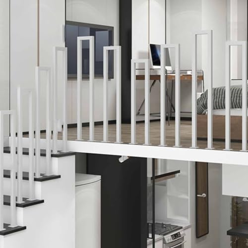 Rambarde d'escalier extérieur antidérapante avec rampe de sécurité en métal et poteau - 2