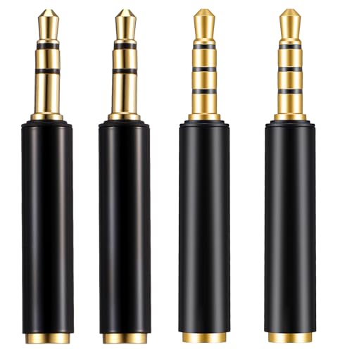 Molain 4-Pack 3.5mm TRS to TRRS Microphone Adapters