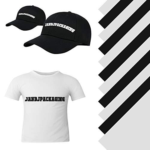 Image of JANDJPACKAGING Heat Transfer Vinyl HTV Bundle - 5 White and 5 Black 12 inch X 10 inch Iron on Vinyl, HTV Vinyl for Cricut Silhouette Cameo Heat Press Machine with Teflon Sheet Included
