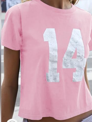 Image of SOLY HUX Girl's Number Graphic Tees Short Sleeve Y2k Tops Jersey Shirts