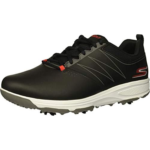 Skechers mens Torque Waterproof Golf Shoe, Black/Red, 10.5 US