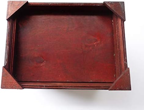 E-isata Retro Vintage Wooden Jewelry Box Storage Box Organizer Container Case Chest Trinket Box with Mirror for Gilrs Girlfriend Women for Mother's Day 22 * 16 * 16cm