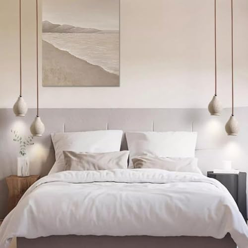 Pendant Light,Concrete Hanging Lamp Wood Ceiling Suspension Lamps Adjustable Cord Island Lights for Kitchen Restaurant Bedroom E27 Droplight [3]