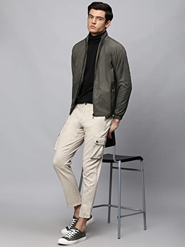 Image of Dennis Lingo Polyester Regular Fit Full Sleeves Men's Solid Shell Jacket with 2 Pockets - Lightweight Casual Winterwear for Men