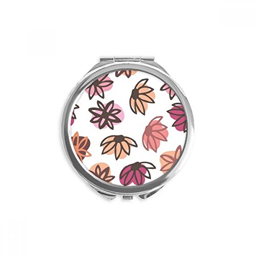 Miroir rond de poche motif plantes résumé format compact 2,6x2,4 pouces de DIYthinker
