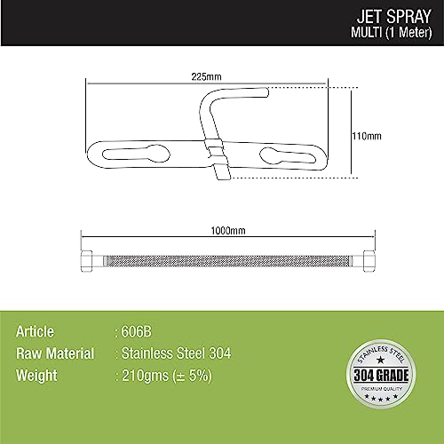 Image of ENNIUS Bidet Spray Portable Jet Spray For Toilet With 1 Mtr Tube - Western & Indian Toilet Seat - Chrome Finish - Silver